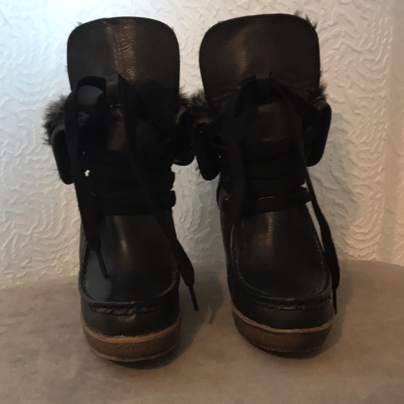 Black Wedge Booties - Picture 3 of 8